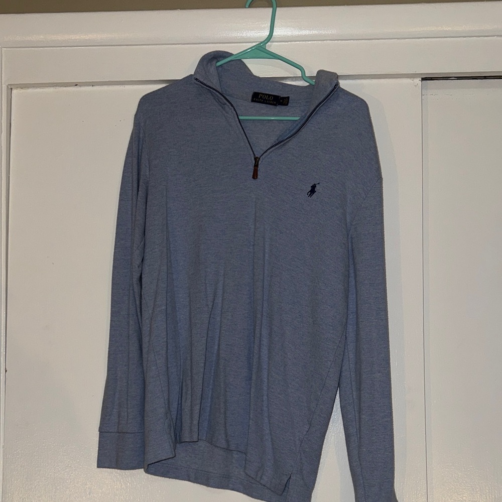 Polo by Ralph Lauren Men's Sky Blue Zip-Up Sweater